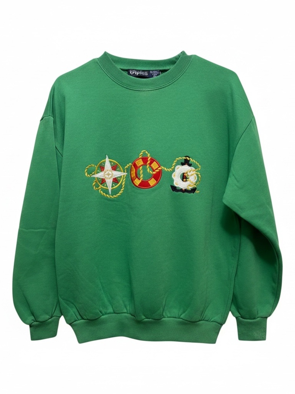 Triples Green Embroidered Crewneck Sweatshirt